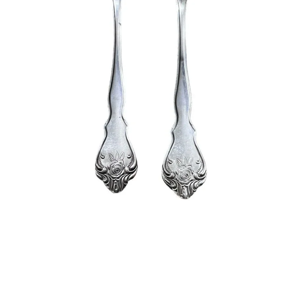 Vintage Pose Stainless 6 Place/Oval Soup Spoons Flatware JAPAN
